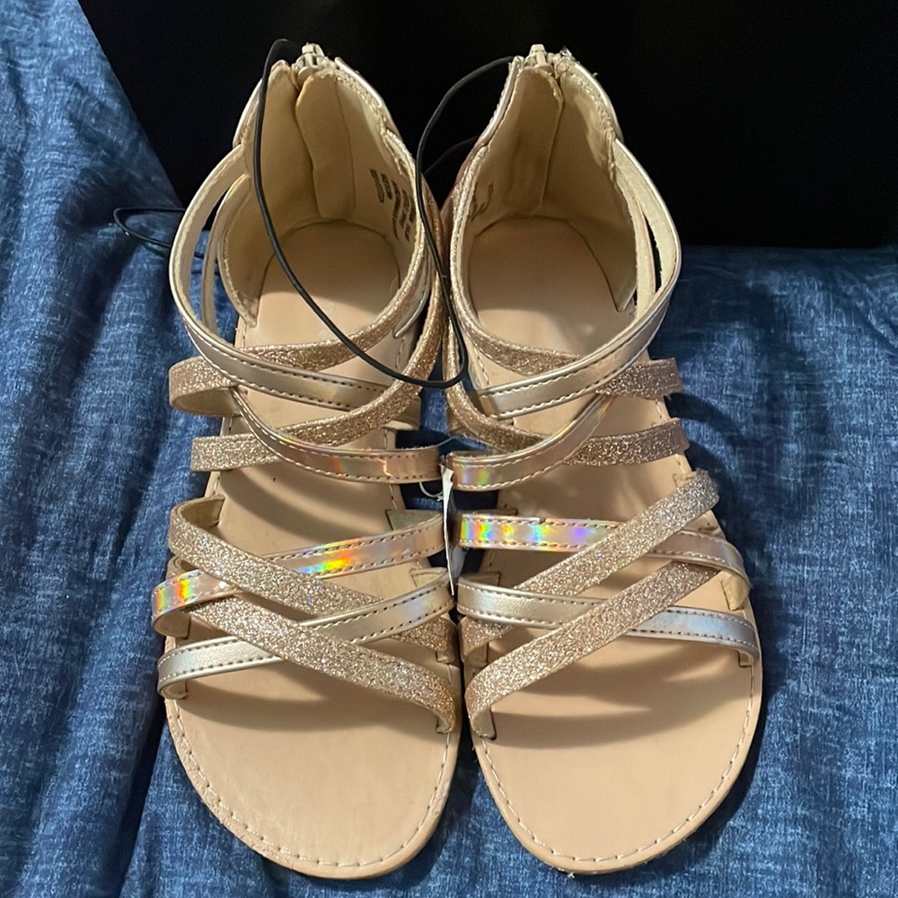 NWT Christie & Jill little girl sandals in Rose Gold.